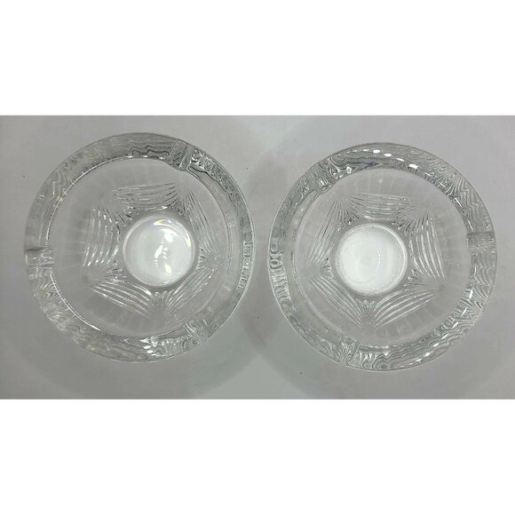Vintage Mikasa Clear Glass Ashtrays With Etched Pattern Design Set Of 2 - Picture 2 of 9